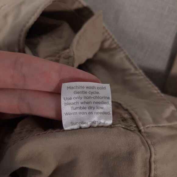 J.C.P. Y2K Khaki Pants Size 12 Tall Stretch Cotton Blend Mid-Rise Tan Slacks - Picture 7 of 10